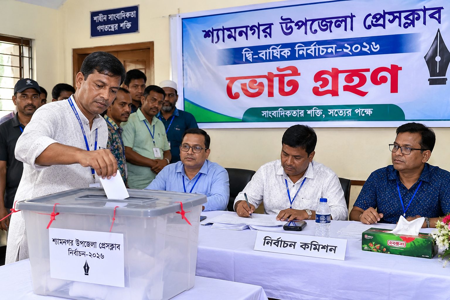 শ্যামনগর উপজেলা প্রেসক্লাবের নির্বাচনে মনির সভাপতি, লিটন সম্পাদক